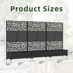 SpassWay 72"H Two-tone Patio Planter Box With Trellis Metal Raised Garden Bed Black Decorative Privacy Screen With Wheels -OUTSUNNY Sale Store GUEST 0076f337 003d 4eef b04d 3b6a94c6751d