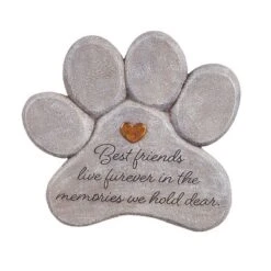 Evergreen 11" Paw Shaped Pet Memorial Garden Stone, Best Friends Live Forever -OUTSUNNY Sale Store GUEST 01aa3797 8271 468d bf29 29a9a1807a28