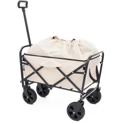 KTMBDW Collapsible Foldable Wagon Cart Beach Wagon Heavy Duty Utility Cart Utility Wagon Grocery Cart For Camping With 3pcs Plastic Liner Bag /Cover 3 KTMBDW Collapsible Foldable Wagon Cart Beach Wagon Heavy Duty Utility Cart Utility Wagon Grocery Cart For Camping With 3pcs Plastic Liner Bag /Cover - Image 3