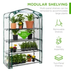 Best Choice Products 40in Wide 4-Tier Mini Greenhouse, Portable Indoor Outdoor Arboretum For Yard W/ Steel Shelves -OUTSUNNY Sale Store GUEST 03c5e343 eadc 46c7 88d2 8e33ab29a742