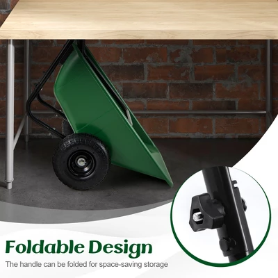 Tangkula Dual-Wheel Wheelbarrow W/ Pneumatic Tires 330 LBS Load Capacity 21 Gal Volume 4 Tangkula Dual-Wheel Wheelbarrow W/ Pneumatic Tires 330 LBS Load Capacity 21 Gal Volume - Image 4