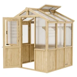 EAGLE PEAK Wooden Polycarbonate Walk-in Greenhouse, Cedar Hobby Green House With Roof Vent -OUTSUNNY Sale Store GUEST 04ab81a8 e6c0 4d97 a483 900e09bad3ff