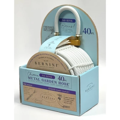 BERNINI 40' Chroma Purse Handle Metal Garden Hose White 4 BERNINI 40' Chroma Purse Handle Metal Garden Hose White - Image 4