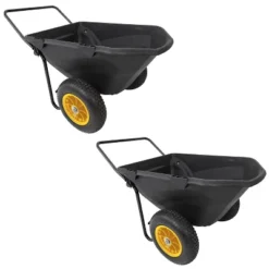 Polar Trailer 7 Cubic Foot Heavy Duty Utility Yard Garden Cart Wheelbarrow With Handle And Wide Track Rubber Wheels Hauling Outdoor, Black, 2 Pack -OUTSUNNY Sale Store GUEST 05a2d10d cd67 4eda 8f87 f1696baf6ffc