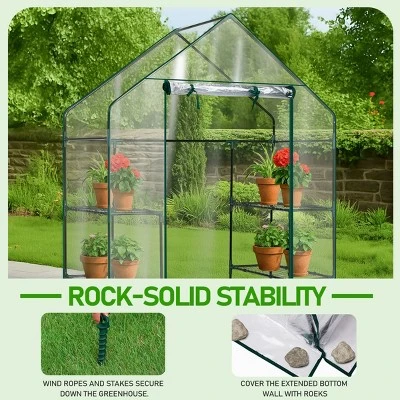 SEVOBAL Greenhouse Outdoor Durable PE Plant Green House For Frost Protection Shelf Clips Roll-up Zipper Door Walk-in For Planter, Clear, 98"*36"*9.5" 3 SEVOBAL Greenhouse Outdoor Durable PE Plant Green House For Frost Protection Shelf Clips Roll-up Zipper Door Walk-in For Planter, Clear, 98"*36"*9.5" - Image 3