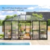 AMERLIFE 14x9.5x9 FT Polycarbonate Greenhouse, Aluminum Frame, Double Doors, 2 Vents, Rain Gutter