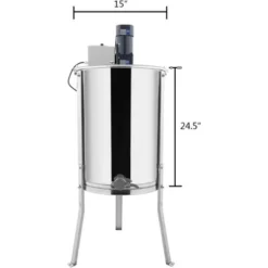 VINGLI Upgraded Electric 4 Frame Honey Extractor, Stainless Steel Honeycomb Spinner Drum With Adjustable Height Stands