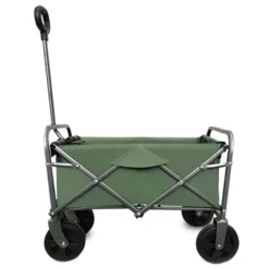 Collapsible Foldable Wagon Cart W/ Strapping System, Beach Wagon ,Utility Wagon Grocery Cart Camping Shopping Sports Gardeing Fishing Supports 225lbs