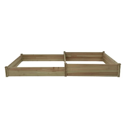 LuxenHome All Wood Two Sections Outdoor Raised Garden Bed Brown 7 LuxenHome All Wood Two Sections Outdoor Raised Garden Bed Brown - Image 7