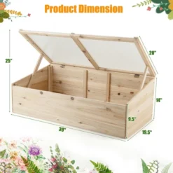 Costway Wooden Cold Frame Greenhouse Flower Planter Raised Plants Bed Protection 11 Costway Wooden Cold Frame Greenhouse Flower Planter Raised Plants Bed Protection -OUTSUNNY Sale Store GUEST 0c94eef9 241a 4b95 a474 4c114207be2c