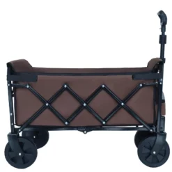 Expandable Dual-Layer Utility Wagon With 100% Extra Space - Grocery CartSupports 225lbs, Brown -OUTSUNNY Sale Store GUEST 0db5ce4b 6aac 4217 a286 38c115b375d7