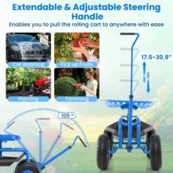 Tangkula Rolling Garden Cart Scooter W/ Adjustable Seat Storage Basket Tray Blue -OUTSUNNY Sale Store GUEST 0fe735fe 5deb 4bb7 a4fd 2f9d0fcf04d5