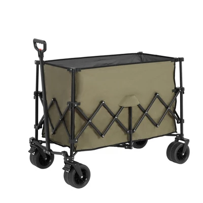 INFURNIC Wheelbarrows And Lawn Carts Heavy Duty Folding Utility Yard Cart, Beach Wagon Lawn Cart With Big Wheels, Green, 20.87"*42.91"*32.68" 1 INFURNIC Wheelbarrows And Lawn Carts Heavy Duty Folding Utility Yard Cart, Beach Wagon Lawn Cart With Big Wheels, Green, 20.87"*42.91"*32.68"