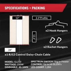 PHANTOM Cultivar GL250 250 Watt 120 Volt Plug LED Aluminum Grow Tent Lamp Compact Plant Light Fixture For Indoor Cultivation, Red -OUTSUNNY Sale Store GUEST 1197cc39 b8d9 4d99 ad37 2d432dc8d0f0