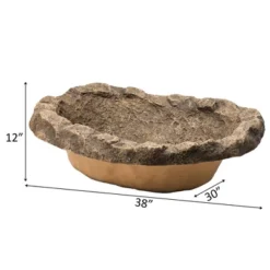 Faux Rock Fiberglass Garden Decorative Water Pond, Sandstone Outdoor Patio Waterfall Pond -OUTSUNNY Sale Store GUEST 11e52ab7 c3be 4c5c 9796 01c4990194a1