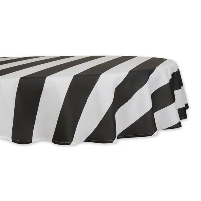 Dii Black Cabana Stripe Print Outdoor Tablecloth 60 Round 8 Dii Black Cabana Stripe Print Outdoor Tablecloth 60 Round - Image 8