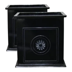 Southern Patio CMX-042426 Colony 16 Inch Square Resin Planter Urn (2 Set) -OUTSUNNY Sale Store GUEST 1354b4de 6824 4f1a 9a0d 9b0319eb7c86