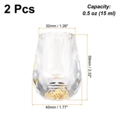 Unique Bargains Diamond Surface Polystyrene Lightweight Shot Glasses 2 Pcs