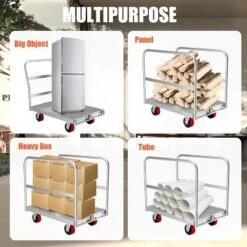 Heavy Duty Steel Panel Cart Dolly – 2000 Lbs Capacity Drywall Dolly & Lumber Truck Cart With 3 Side Handrails, 36" L X 24" W X 33" H -OUTSUNNY Sale Store GUEST 1810b544 0392 4e09 8388 60029af73911