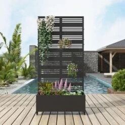 PexFix 72 In. X 35 In. Outdoor Metal Trellis With Planter Box Privacy Screen Garden Fence Wall Applique In Black 19 PexFix 72 In. X 35 In. Outdoor Metal Trellis With Planter Box Privacy Screen Garden Fence Wall Applique In Black -OUTSUNNY Sale Store GUEST 1a0124f6 0a3b 4d2c 9dbd f674ce398349