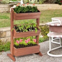 3-Tier Raised Garden Bed Vertical Freestanding Elevated Planter Patio Balcony -OUTSUNNY Sale Store GUEST 1a4c5164 f0b5 49d5 b64a 60e3200f5641