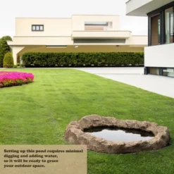 Faux Rock Fiberglass Garden Decorative Water Pond, Sandstone Outdoor Patio Waterfall Pond -OUTSUNNY Sale Store GUEST 1d12b7a8 7124 4861 a2be ec49a96044cd