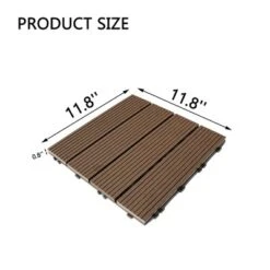 11 PCS 11.7" X 11.7" Square Plastic Wood Deck Tiles, Outdoor Terrace Flooring，Light Brown -OUTSUNNY Sale Store GUEST 1dcb83ea 17ed 420b a446 dbb04ef29cea