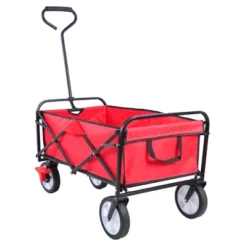 FURNIinspire Wheelbarrows And Lawn Carts Folding Wagon Cart, Collapsible Garden, Beach And Shopping Utility Cart With Handle, Red, 41“*21"*46" 8 FURNIinspire Wheelbarrows And Lawn Carts Folding Wagon Cart, Collapsible Garden, Beach And Shopping Utility Cart With Handle, Red, 41“*21"*46" -OUTSUNNY Sale Store GUEST 1e599145 9497 4ad9 b395 9427aaccb29e