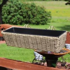 Sunnydaze Decor Sunnydaze Hanging Rectangle Polyrattan Rail Planter With Plastic Liner - 23.5" W X 7.5" D X 6.5" H 13 Sunnydaze Decor Sunnydaze Hanging Rectangle Polyrattan Rail Planter With Plastic Liner - 23.5" W X 7.5" D X 6.5" H -OUTSUNNY Sale Store GUEST 1e6eadbe b9e6 4733 8213 c2b0ff900a68
