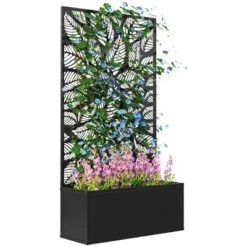 Outsunny Metal Raised Garden Bed With Trellis, Freestanding Or Wall Mounted Raised Flower Bed With Privacy Panel For Garden, Patio, Balcony -OUTSUNNY Sale Store GUEST 1ee082b1 f822 40b8 9793 c4ac316b1299