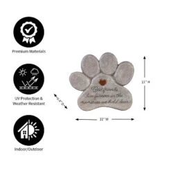 Evergreen 11" Paw Shaped Pet Memorial Garden Stone, Best Friends Live Forever -OUTSUNNY Sale Store GUEST 20333a4f 790d 4796 b194 9a1fe1030a30