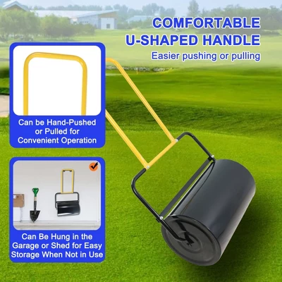 SKRAN High Capacity Lawn Roller, Can Fill Sand/Water, With Easy-Turn Plug And U-Shaped Ergonomic Handle For Convenient Push And Pull, For Garden, Farm 4 SKRAN High Capacity Lawn Roller, Can Fill Sand/Water, With Easy-Turn Plug And U-Shaped Ergonomic Handle For Convenient Push And Pull, For Garden, Farm - Image 4