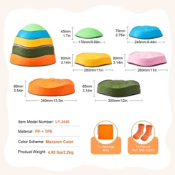 VEVOR Balance Stepping Stones For Kids, 6 PCS, Up To 220 Lbs, Non-Slip Toddlers Sensory Stepping Stones, Toys For Children Aged 3 4 5 6 7 8+ -OUTSUNNY Sale Store GUEST 254fbcc3 96b1 456c b3c6 3a8157ba9cdf