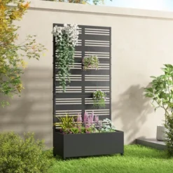 PexFix 72 In. X 35 In. Outdoor Metal Trellis With Planter Box Privacy Screen Garden Fence Wall Applique In Black 12 PexFix 72 In. X 35 In. Outdoor Metal Trellis With Planter Box Privacy Screen Garden Fence Wall Applique In Black -OUTSUNNY Sale Store GUEST 260f1464 4ad7 466c 9dd7 abd99f97029b