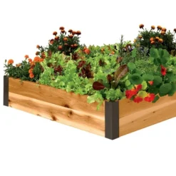 3' X 3' Cedar Raised Bed Kit With Aluminum Metal Corners