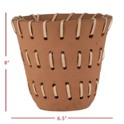 Natural Handthrown Terracotta Planter With Woven Rattan Accents - Foreside Home & Garden -OUTSUNNY Sale Store GUEST 29a31e81 9dbd 4bc9 a679 6529ba1aee3d