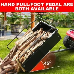 Acekool 750 Lbs Steel Dump Cart, 15 Cu.Ft Garden Utility Trailer With Dual Bearings, Pneumatic Tires, Hand Or Foot Dump For ATV, Tractor, Lawn Mower -OUTSUNNY Sale Store GUEST 29e857da 89ac 41d3 9e07 93e07f67678f