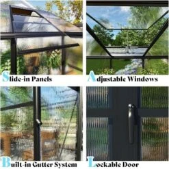 AMERLIFE Polycarbonate Greenhouse, Quick-Connect Frame, 4 Vents, Swing Lock Door -OUTSUNNY Sale Store GUEST 2bb45db7 6465 4d1d a95f cb3308caf7b3