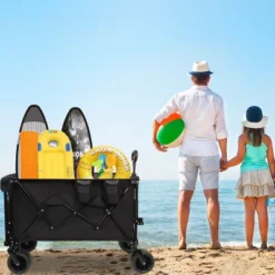 Foldable Wagon With Extended Tailgate, Extra Long Extender Wagon Cart,Beach Wagon Cart Heavy Duty 480LBS With Large All-Terrain Beach Wheels -OUTSUNNY Sale Store GUEST 2cd41fe6 a3b1 4cb3 a6ca 5cbf55b3916c