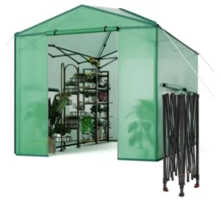 Portable Greenhouse For Indoor & Outdoor Plants, 6x8ft Durable PE Cover Pop-Up Green House Kit -OUTSUNNY Sale Store GUEST 2e611513 4a54 43ea 9ede 19c7fe1c3548