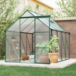 Chery Life Green-6 X 8 FT Outdoor Patio Greenhouse -OUTSUNNY Sale Store GUEST 3171c0a9 81aa 457c 8985 6de6840b13e6