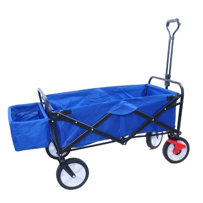 Folding Wagon Garden Shopping Beach Cart (Blue Colour) 1 Folding Wagon Garden Shopping Beach Cart (Blue Colour)