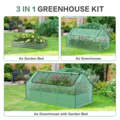 Aoodor 6 X 3 X 1 Ft Raised Garden Bed With Mini Greenhouse Kit, Metal Planter Box With 2 Roll-Up Zipper Doors For Vegetables, Herbs, And Flowers 13 Aoodor 6 X 3 X 1 Ft Raised Garden Bed With Mini Greenhouse Kit, Metal Planter Box With 2 Roll-Up Zipper Doors For Vegetables, Herbs, And Flowers -OUTSUNNY Sale Store GUEST 34757fe8 1b46 4bc0 b784 5a11dd01e4b6