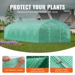 VEVOR Walk-in Tunnel Greenhouse, 29.5x9.8x6.6 Ft Hoop House Greenhouse Tunnel With Galvanized Steel Frame, PE Cover, Roll-up Zipper Door, 12 Windows 10 VEVOR Walk-in Tunnel Greenhouse, 29.5x9.8x6.6 Ft Hoop House Greenhouse Tunnel With Galvanized Steel Frame, PE Cover, Roll-up Zipper Door, 12 Windows -OUTSUNNY Sale Store GUEST 349fc503 6661 4ee6 aee8 04122f2e90b6