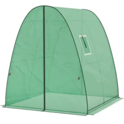 Outsunny 6' X 6' X 6.6' Hoop House Greenhouse With Sandbags And Hemmed PE Cover, Portable Walk-In Tunnel Green House With 2 Doors -OUTSUNNY Sale Store GUEST 3a0f2d73 f076 4e89 9fcb c6246b7db1af
