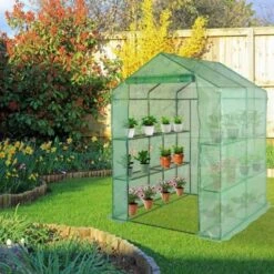 Walk-in Greenhouse For Outdoors, 58"x58"x75" Plant House With 8-Tier Grid Shelves For Seed Starting & Potted Plants -OUTSUNNY Sale Store GUEST 3b37e732 97e6 471b 86fe 7943812b2eee