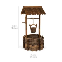 Best Choice Products Rustic Wooden Wishing Well Planter Outdoor Home Decor For Patio, Garden, Yard W/ Hanging Bucket 9 Best Choice Products Rustic Wooden Wishing Well Planter Outdoor Home Decor For Patio, Garden, Yard W/ Hanging Bucket -OUTSUNNY Sale Store GUEST 3bb05734 b3c1 47a7 a1ef b547b23faa49