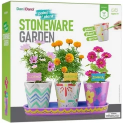 Dan&Darci Paint & Plant Stoneware Garden Kit – Paintable Flower Pots With Soil & Seeds, Craft Kit, Gifts For Kids -OUTSUNNY Sale Store GUEST 3c6a1d5d 47e2 4851 8213 f62b77d30c8d