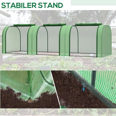 Heavy Duty Walk-in Greenhouse For Outdoors, Large Outdoor Plant Green House With Roll-Up Zipper Door, Reinforced Frame & PE Cover 4 Heavy Duty Walk-in Greenhouse For Outdoors, Large Outdoor Plant Green House With Roll-Up Zipper Door, Reinforced Frame & PE Cover - Image 4