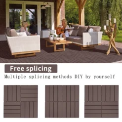 Plastic Interlocking Deck Tiles, 12.00"x12.00" (Pack Of 44). Patio, Outdoor Waterproof, All-weather For Garden -OUTSUNNY Sale Store GUEST 3dec7a50 77a8 4ea9 b8b1 13288ab55a82